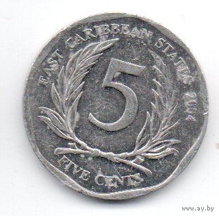 ВОСТОЧНО-КАРИБСКИЕ ГОСУДАРСТВА. ВОСТОЧНАЯ ГРУППА. 5 ЦЕНТОВ 2004.