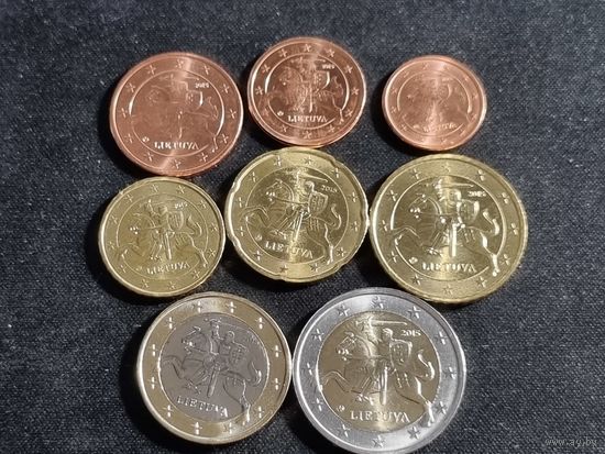 ЛИТВА Евро набор  2015  из ролла лот Unc