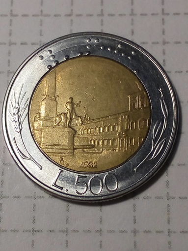 500 лир Италия 1982 год