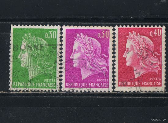 Франция 1967-9 Вып Марианна Стандарт #1536,1536В,1611