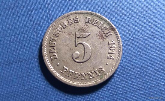 5 пфеннигов 1914 J. Германия. Тираж 3.235.000!