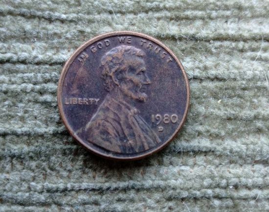 Werty71 США 1 цент 1980 D