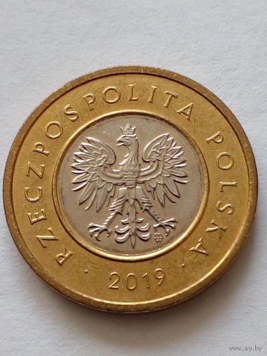 Польша 2 злотых 2019 г.UNC.