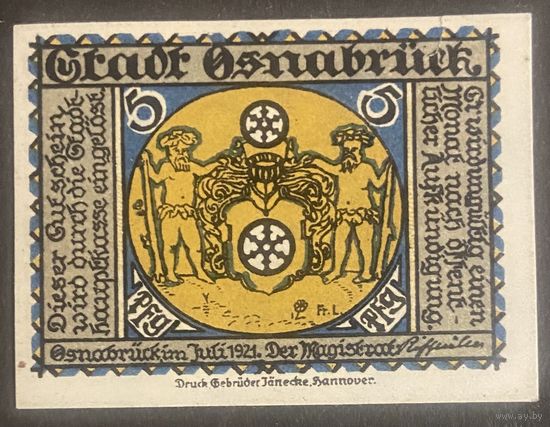 Нотгельд 5 пфеннигов 1921 год. Оснабрюк. Веймарская республика