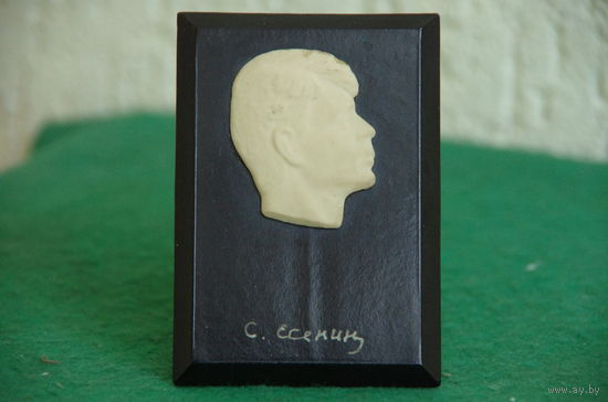 Барельеф  Есенин   ( карболит )    7 х 10