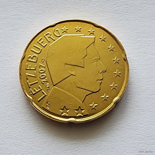 Люксембург 20 евроцентов, 2007 из официального набора BU
