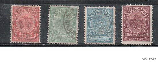 Болгария-1901, (Мих.16-19), гаш.  , Доплатные марки, Герб. 4 марки