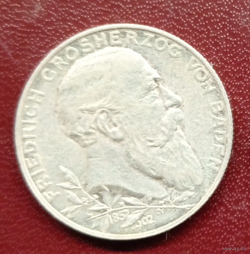 Баден 2 марки 1902. 50 лет правления