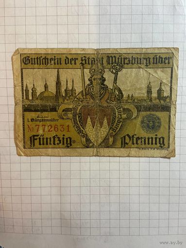 50 пфеннингов (нотгельды) г. Германия.
