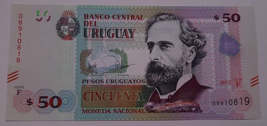 Уругвай 50 песо 2015 года UNC