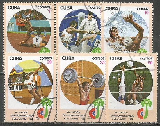Куба. Карибские спортигры. 1982г. Mi#2675-80. Серия.