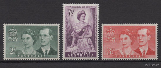 Австралия 1954**  Королевский визит, серия 3 марки (SG 272-274)