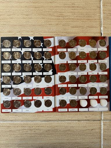США 25 центов (квотеры) штаты и территории 56 штук в альбоме