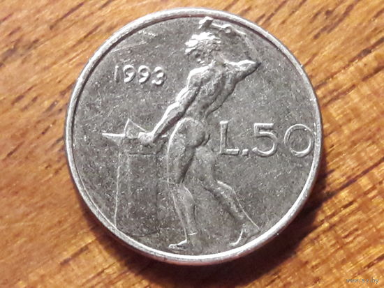 Италия 50 лир 1993