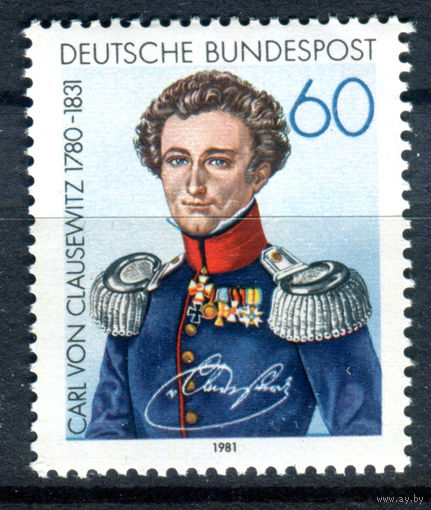 Германия (ФРГ) - 1981г. - Карл фон Клаузевиц, военачальник - полная серия, MNH с отпечатком [Mi 1115] - 1 марка