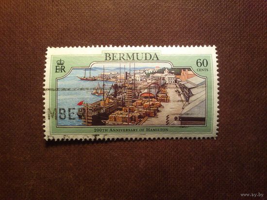 Бермудские острова 1993 г.Улица Фронт-стрит, вдоль гавани г.Гамильтона./08а/