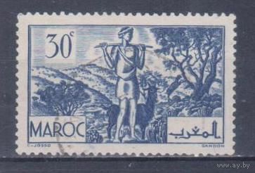[1874] Французские колонии. Марокко 1939. Пастух с козами.30с. Гашеная марка.