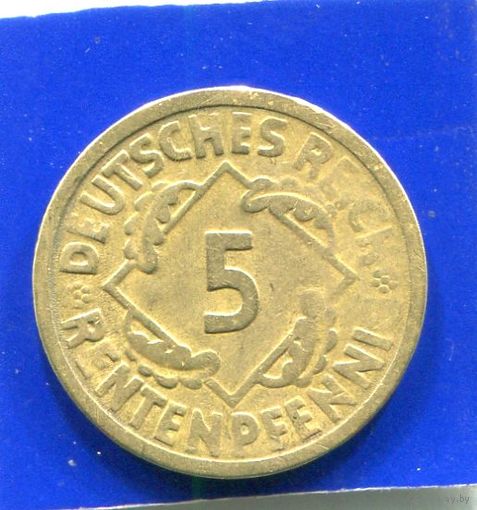 Германия 5 пфеннигов , рентенпфеннигов 1924 А