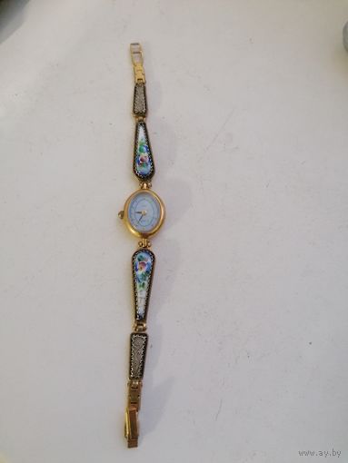 Часы луч кварц, Финифть, позолота