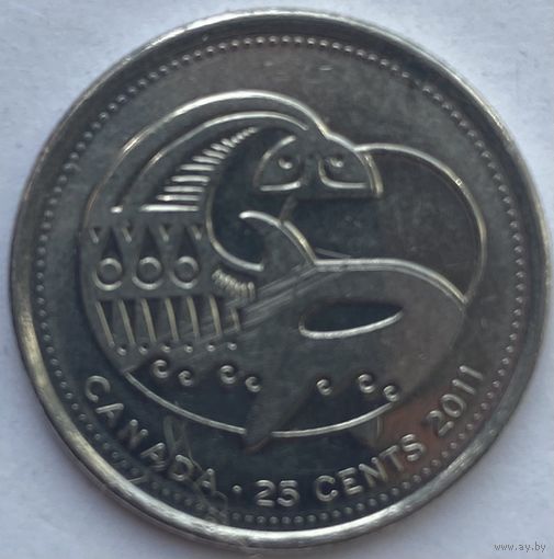 Канада 25 центов 2011 г. Природа Канады. Косатка
