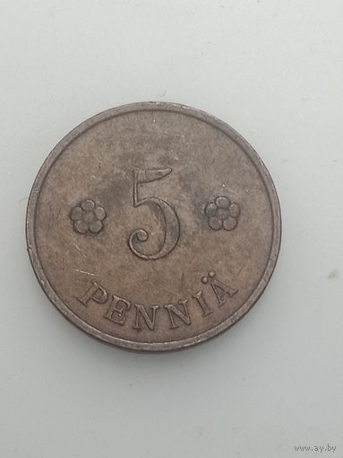 Финляндия 5 пенни 1937 года .