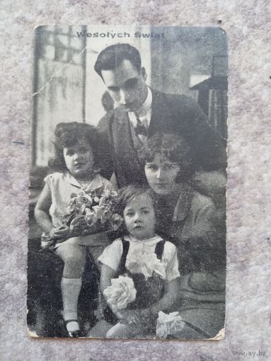 Вялікодная чэская паштоўка дасланая з Ваўкавыску ў 1936 / Рождественская открытка отправленная из Волковыска