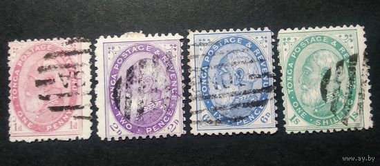 Великобритания\147в\Тонга 1886 г. Король Георг Тупоу I. Зубц.12.5 мих1Аа 2Ав 3Аа 4Аа