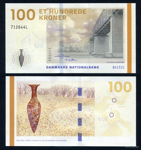 Дания 100 крон 2009 г. (2015 г.) (P-66d(3), UNC) [Rohde - Sorensen]