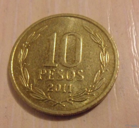 10 песо Чили 2011 г.в.