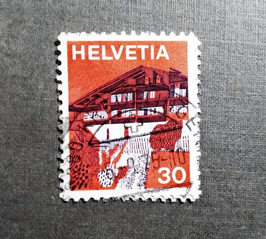 Марка Швейцария 1973 год Ландшафты