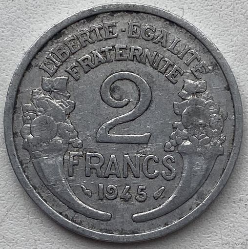 Франция 2 франк 1945 г.