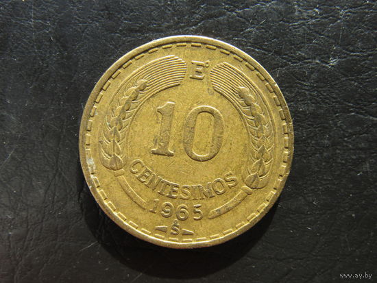 Чили. 10 сентесимо. 1965. С 20 копеек. Распродажа коллекции. Смотрите другие лоты.