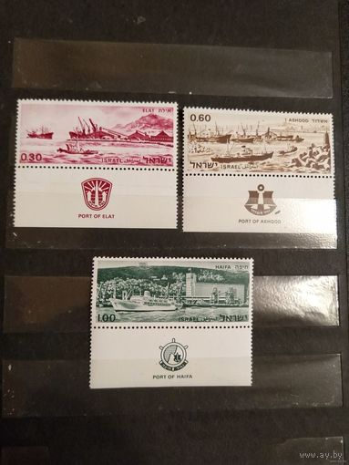 1969 Израиль корабли морской флот порты полная серия чистые клей лёгкие наклейки (4-9)