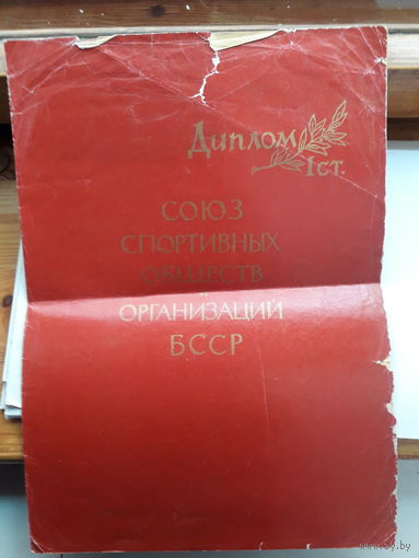 Диплом 1 степени  ССОО БССР (подпись ГСС Ливенцова)