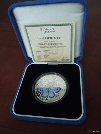 Ниуэ 1 доллар (серебро) 2011 г. Бабочка Голубянка арион, с сертификатом.