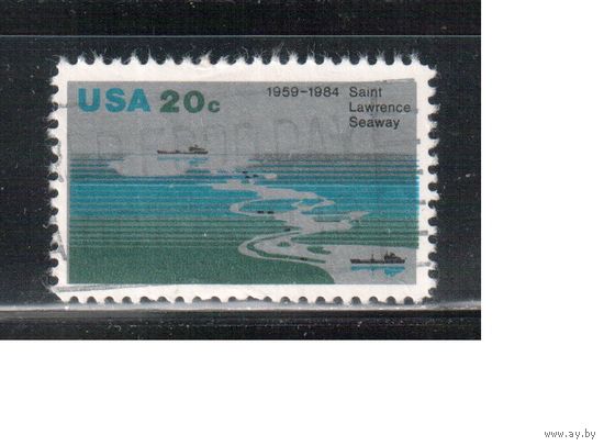 США-1984, (Мих.1700) , гаш.,  Флот, Морской путь, Корабли (одиночка),