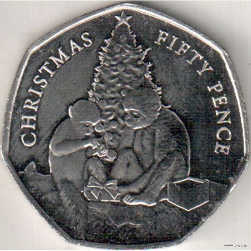 Гибралтар 50 пенсов, 2021 Рождество UNC