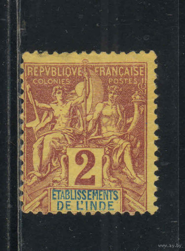 Fr Колонии Индия Французская 1892 Вып Мореплавание и Торговля Стандарт #2*
