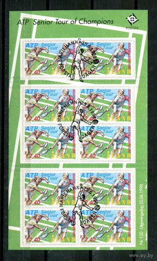 Аландские острова (Финляндия) - 1998 - Спорт. Теннис - фолиенблатт - (гашение первого дня) - [Mi.143Fb] - 10 марок. Гашеный.  (Лот 34JG)-TG2P23