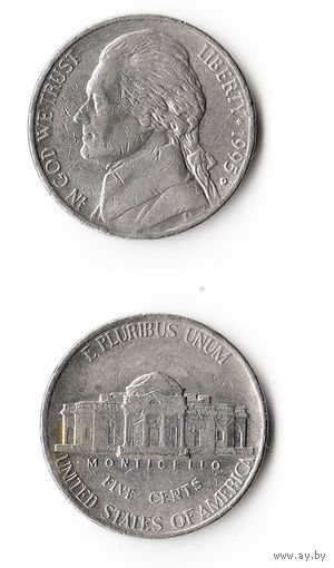 США 5 центов 1995 (D) года