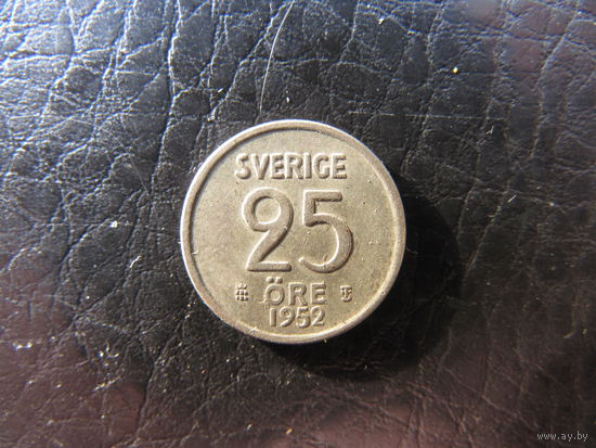 Швеция. 25 эре. 1952.Серебро.С 20 копеек. Распродажа коллекции. Смотрите другие лоты.