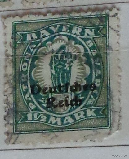 Мадонна с младенцем. Германский Рейх. Надпечатка на марке Баварии. Дата выпуска:1920-01-01