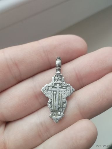 Крестик лепесток царский серебро 84