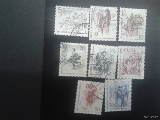 Берлин 1969 Берлин в рисунках 19 века Михель-4,5 евро гаш. полная серия