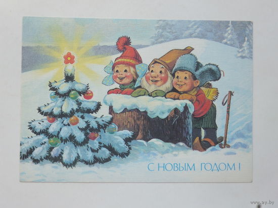 Зарубин с новым годом 1991 10х15 см