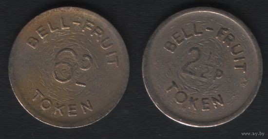 Bell-Fruit Token 6D -- Bell-Fruit Token 2 1/2p (белая) (18,65мм2,89гр) (f3