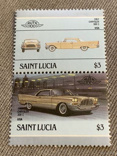 Сент-Люсия. Автомобили мира. Chrysler 300C 1957. Марка из серии