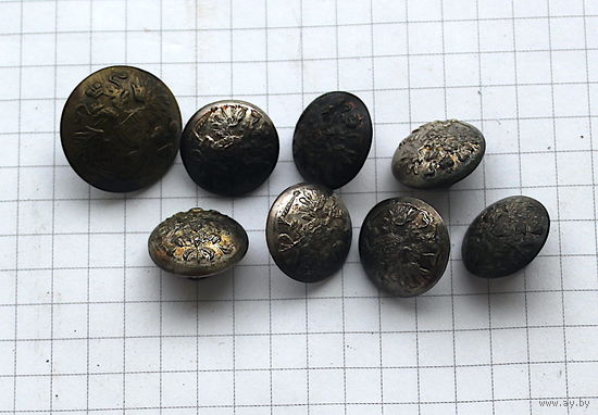 ПУГОВИЦЫ РИ СЕРЕБРО (плакировка) РЕДКИ