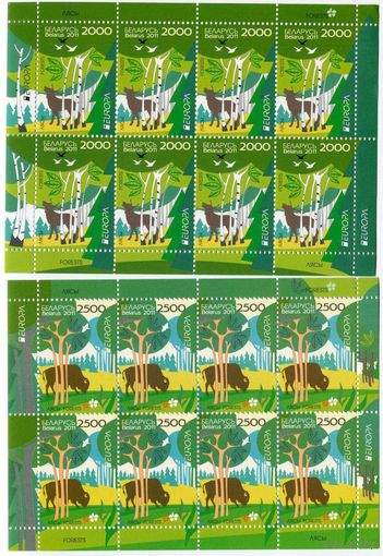 870-871. Беларусь. 2011 год. Леса (EUROPA). Европа 2МЛ  Флора Фауна **