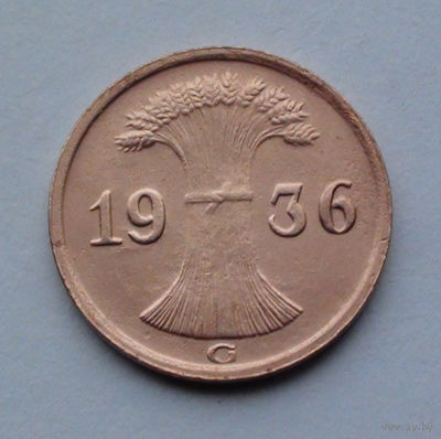 Германия - Веймарская республика 1 рейхспфенниг. 1936. G